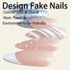 24Pcs Christmas Press On Nails Blue White Snowflake French Tip Glitter Almond Shape Glossy Fake Nails For Party