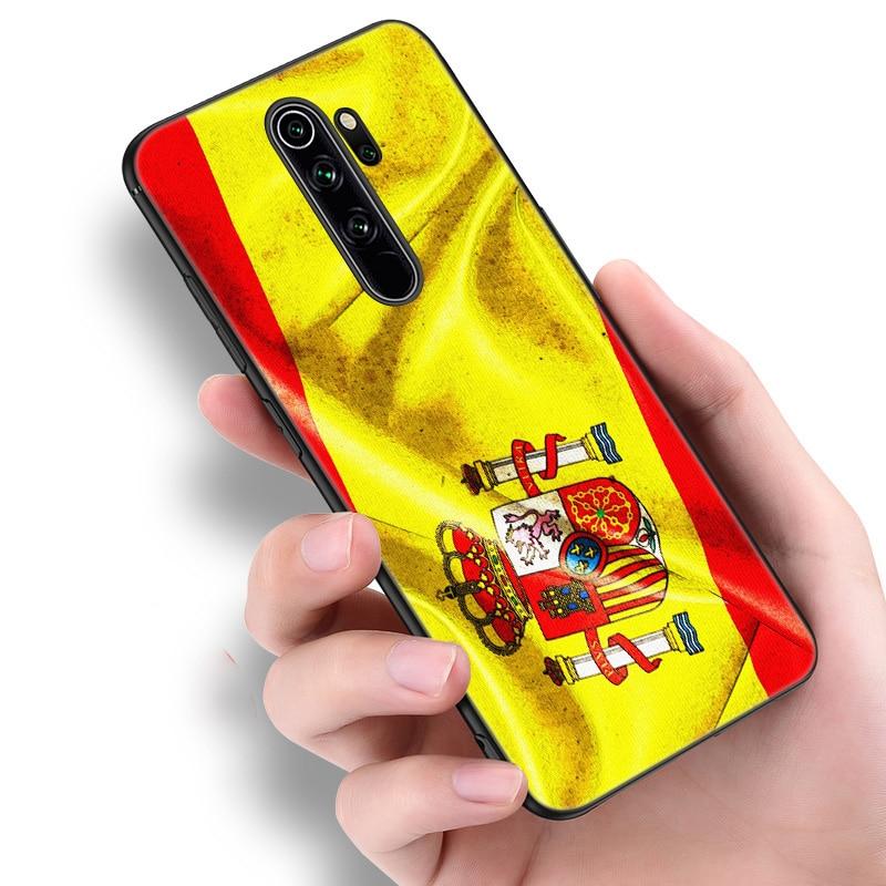 Силиконовый чехол для телефона с гербом Испании и флагом для Xiaomi Redmi Note 11 10 9 8 Pro 11T 10T 10S 9S 8T 9 9A 9C 9T, черный чехол