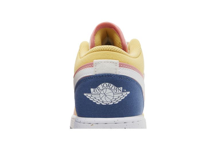 Kids' Sneakers Nike Jordan 1 Low SE Multi Canvas (GS) White/French Blue/Topaz Gold/Coral Chalk