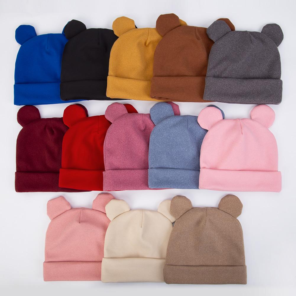 Cute Bear Ear Baby Turban Hats Autumn Winter Newboorn Boys Girls Faux Cashmere Caps Beanies Infant Bonnets Kids Warm Headwraps