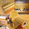 Gold Self Adhesive Wallpaper Metal Look Kitchen Oil Waterproof Contact Paper Peel and Stick DIY Decor Shelf Liner Sticker  1-10M