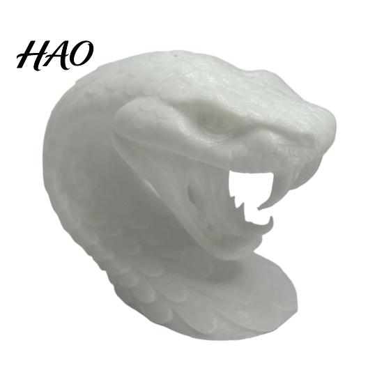 Cool Desk Accessories 3D Printed Snake Head Ornament, Sculpture with Sharp Teeth, for Shelves Realistic Animal Figurine Halloween Home Living Room And