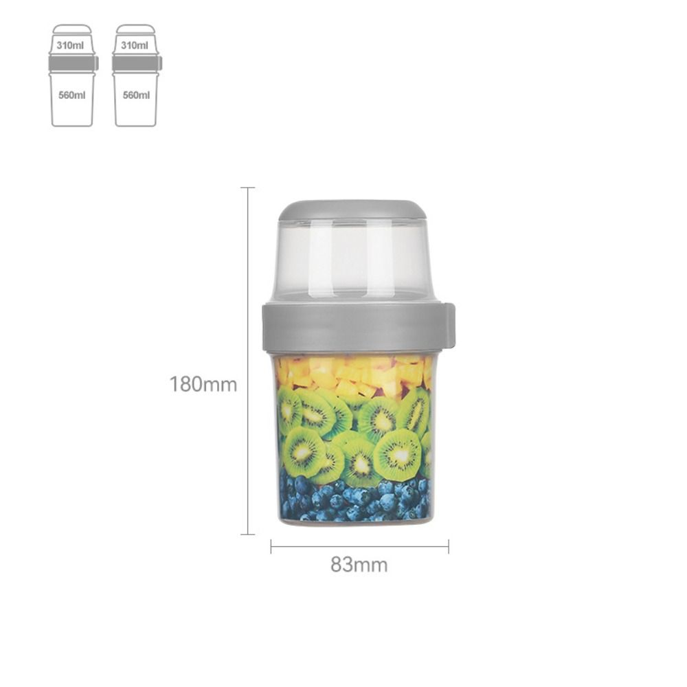 560ml Yoghurt Pots With Topping Oats Jars New Cereal And Milk On The Go Container Office Workers