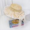 Кружевная шляпа-федора с бантом для женщин, летняя пляжная шляпа с длинной лентой для пляжного отдыха на открытом воздухе, солнцезащитная шляпа