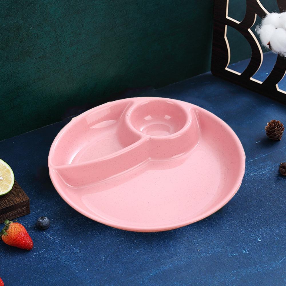 2 шт. Пластиковая тарелка для еды, пригодная для микроволновой печи, мерная тарелка для порций, портативная разделенная обеденная тарелка, контроль диеты