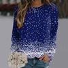 Women's European And American Floral Polka Dot 3D Printed Long Sleeved Round Neck Regular Fashion Trend T-Shirt