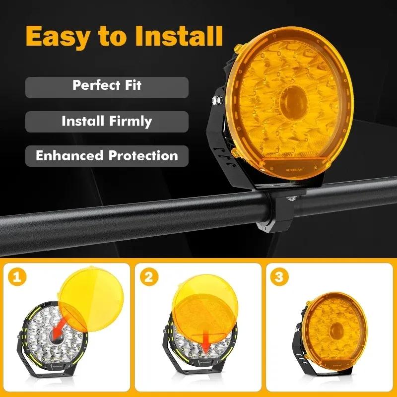 Auxbeam 7 Inch/9 Inch Round LED Driving Light Cover for Truck Pickup Offroad (Only Light Cover)