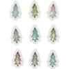 3D Tree Sticker with Mini Sequins 3.3 Cm 9 Pieces
