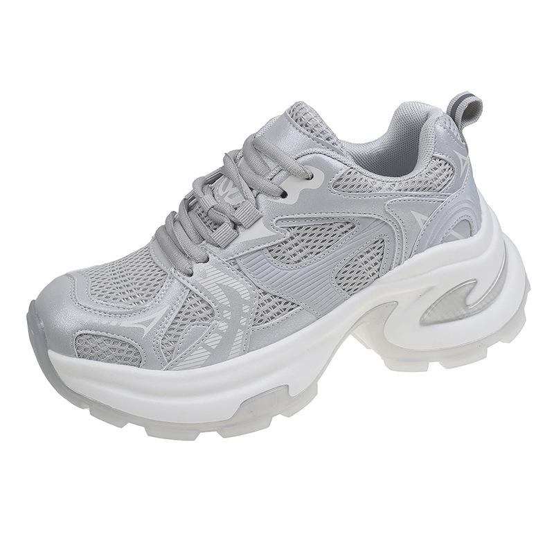 Модные туфли для папы на платформе Muffin, женская обувь 2024 года, подходящая для всех сезонов, со шнуровкой, дышащая, повседневная спортивная обувь, прилив