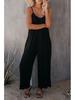 European & American Women's Solid Color Pocket Suspender Jumpsuit