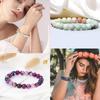 SONNYX 15 PCS 8mm Gorgeous Semi-Precious Gemstones Bracelets Unisex | Round Beaded Bracelets Stone Crystal Stretch Beads Bracelet