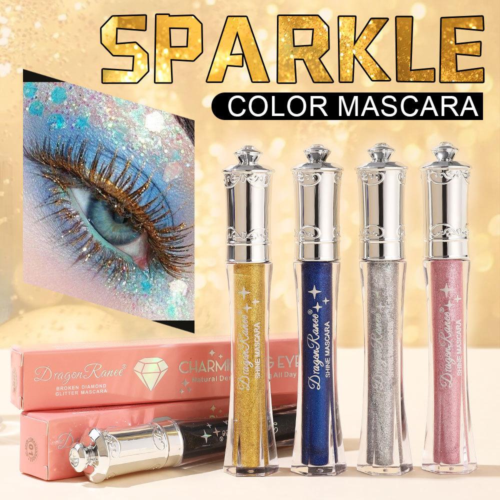 Dragon Ranee Водостойкая тушь для ресниц CZ Diamond Shiny Sapphire Blue Glitter Gold Silver Pearlescent Sequin Mascara