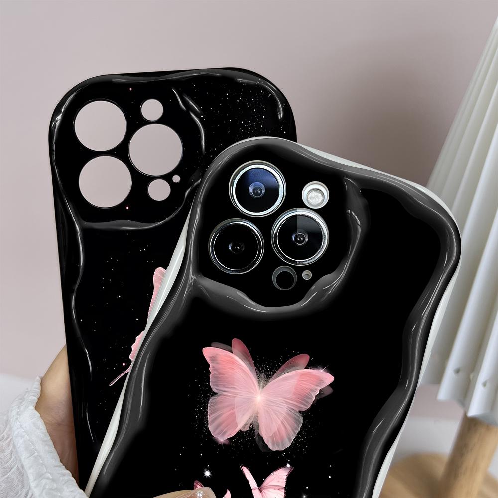 Мультяшный узор кремовая текстура чехол волнистый край мягкий силиконовый чехол для телефона чехол для iPhone Samsung Huawei Honor Xiaomi Redmi Infinix Tecno