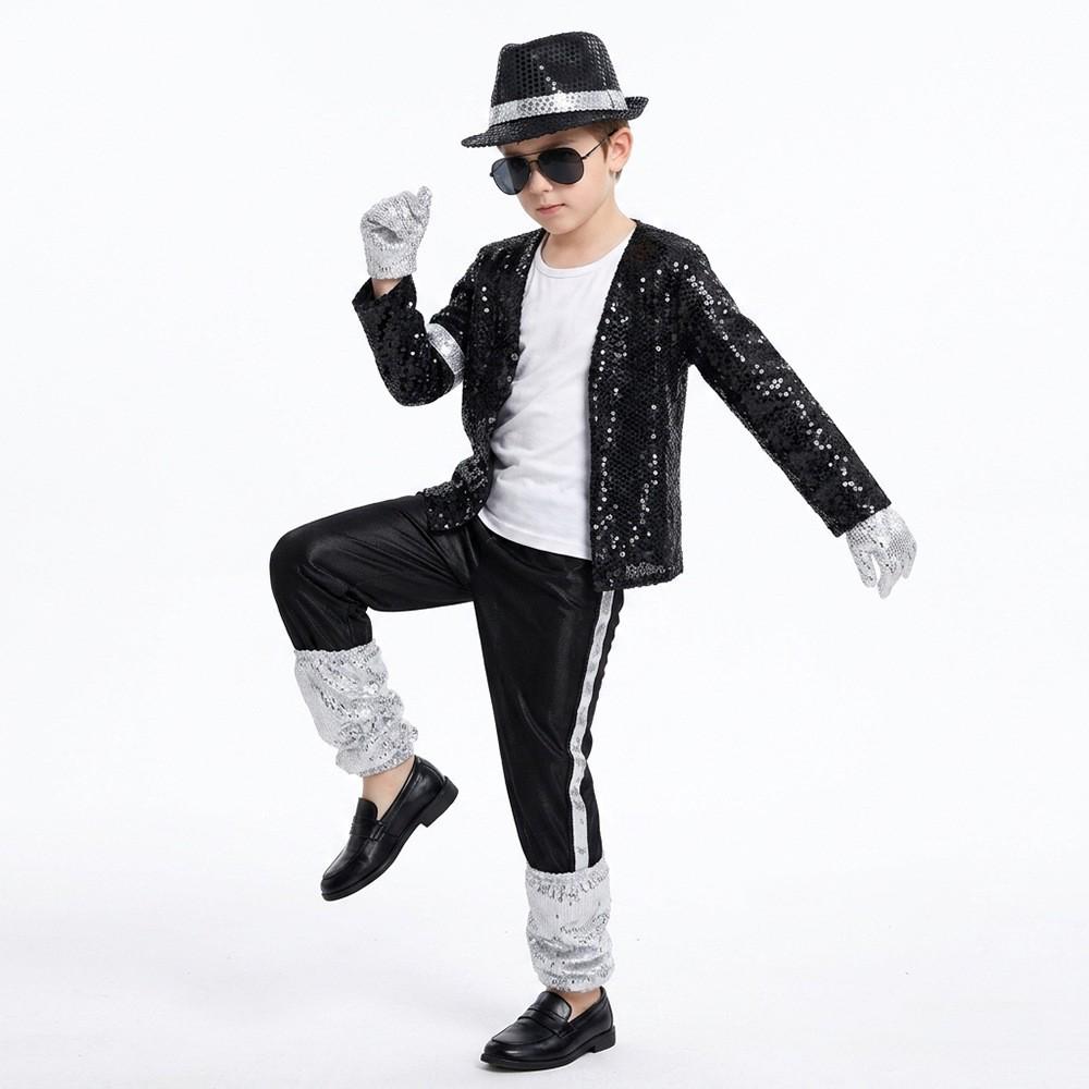 2026 Unisex MJ Sequin Stage Performance Costume for Kids