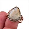 Двухцветное кольцо из чистого серебра 925 пробы с натуральным дендритовым опалом S.9.5 h3c47