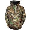 Fashion Men's Hoodies Forest Camouflage Animal Elk Wild Boar Pattern Spring And Autumn Style Street Trend Casual Loose Oversized