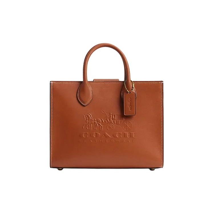Coach Ace 26 Fashion Casual Minimalist Solid Color Leather Tote Bag Shopping Bag Shoulder Crossbody Handbag Medium Women tote CR681-B4BAR