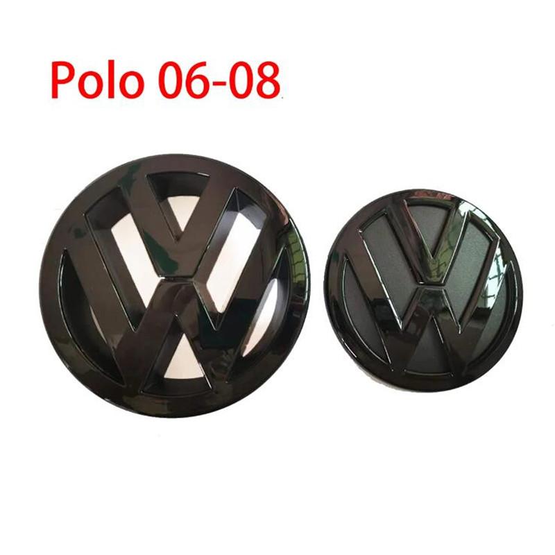 For VW Volkswagen Jetta MK5 Golf 2PC Replacement Gloss Black Front Grill Badge + Rear Trunk Lid Emblem Logo for volkswagen Polo