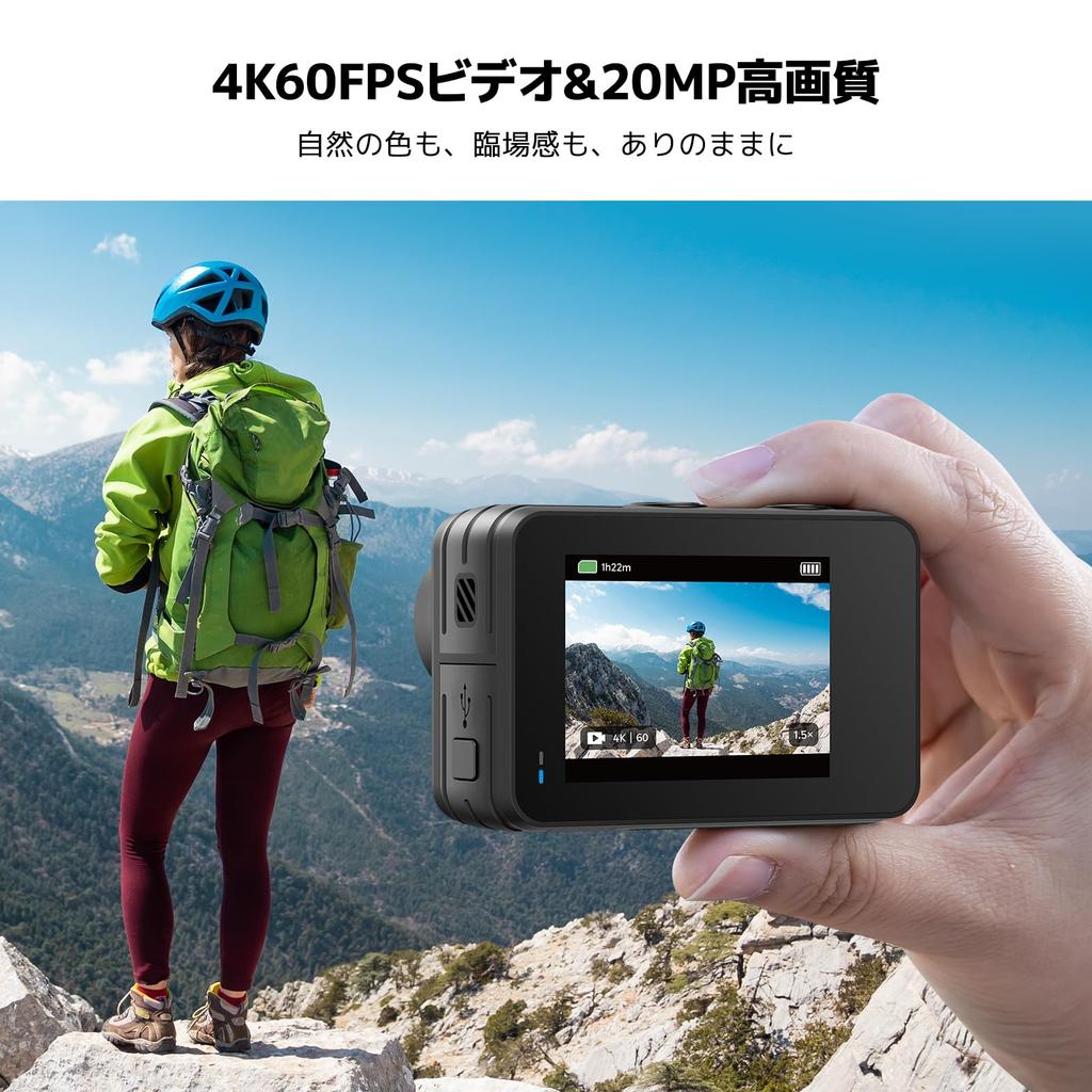Экшн-камера AKASO Brave 7 LE 4K IPX7 Подводная Изображение Двойной Сенсорный Экран Время Внешняя 2 1350мАч Пульт ДУ HDMI и Селфи-палка Камера, 60 кадров/с, 20 МП, Водонепроницаемая,