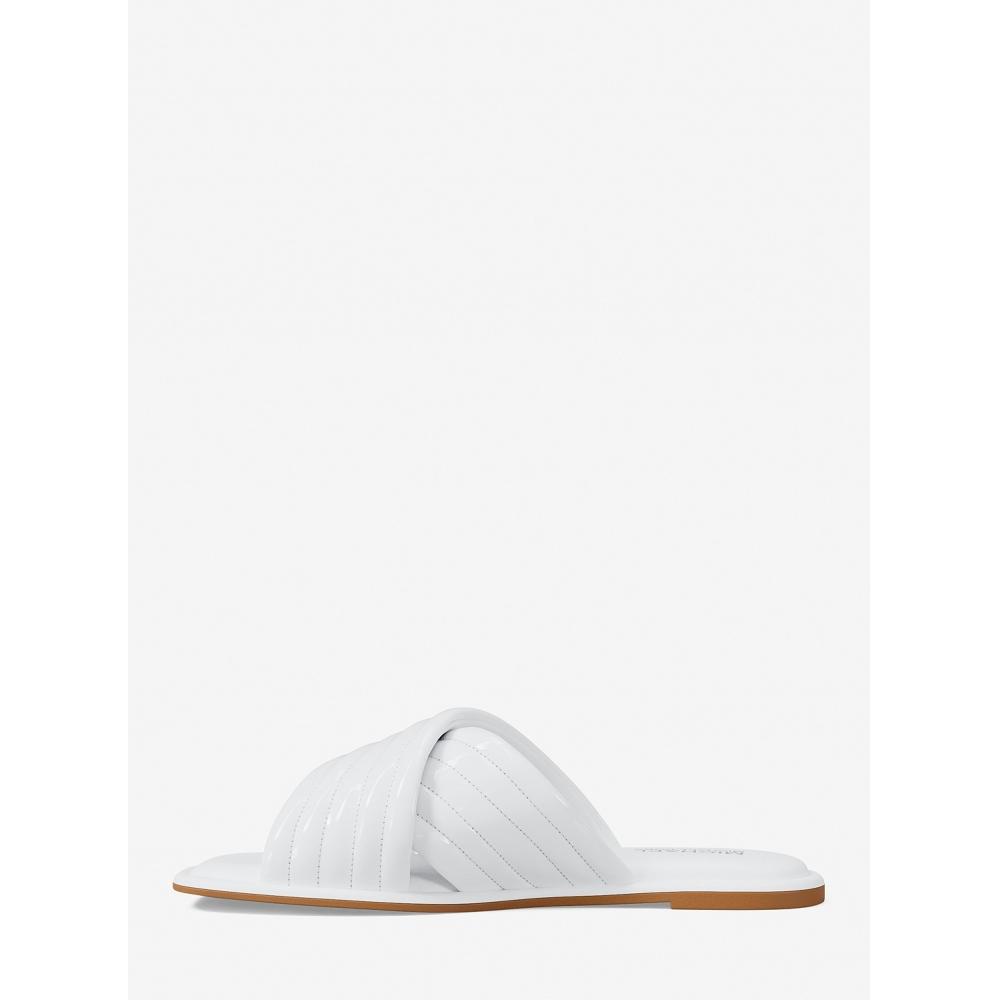 Michael Kors Порция Плоские сандалии-слайдеры 49t5pofa1a1999 Оптический белый