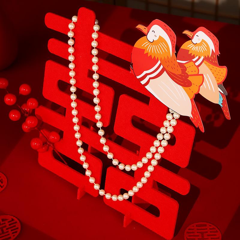3D Орнамент "Двойное Счастье" для Украшения Свадебной Комнаты и Комнаты для Помолвки - Идеальный Подарок для Молодоженов