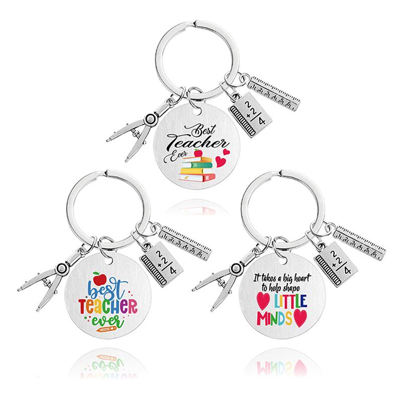 Teacher Key Chain Thank You Teacher Text Popular Pendant Key Chain Teachers'Day Pendant Gifts For Teachers