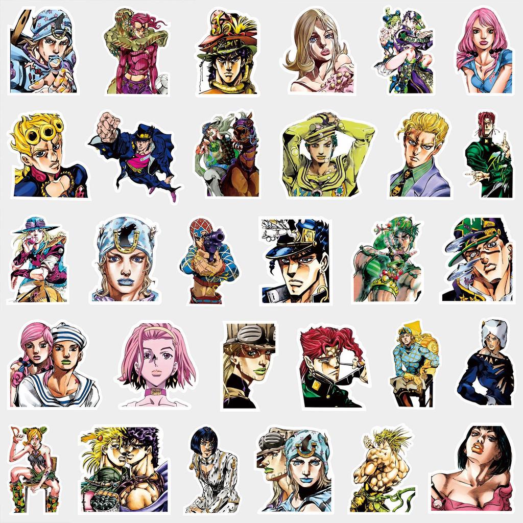 Стикеры JOJO's Bizarre Adventure: Stardust Crusaders, Diamond is Unbreakable, Steel Ball Run Аниме Журнал DIY Мерч