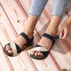 Foreign trade large size flat-bottomed cool slippers women's 2025 new low-heeled one-word drag casual open-toe women's slippers