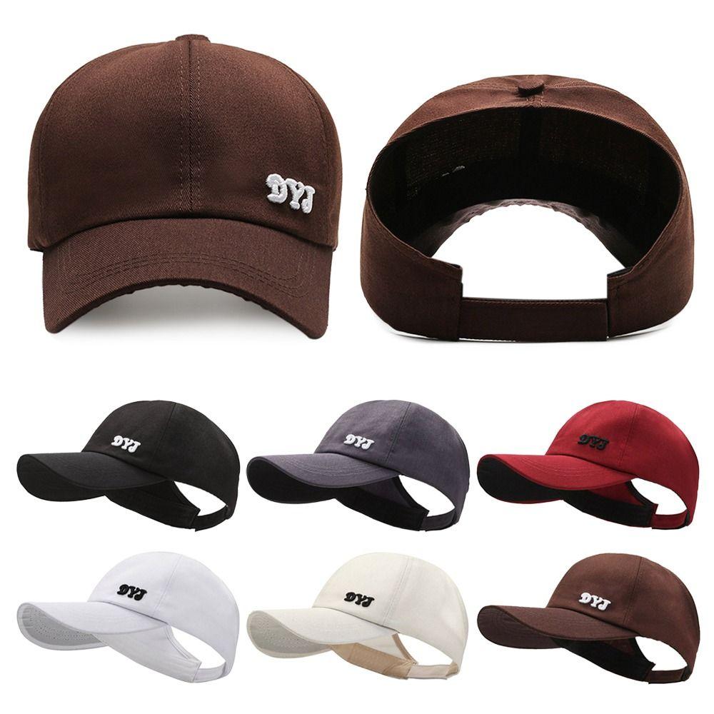 With Ponytail Hole Baseball Caps Cotton Hollow Caps Sun Protection Empty Top Cap  Girls