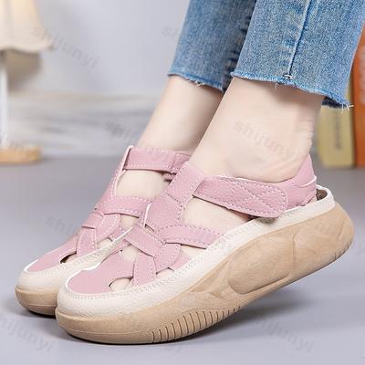 Модные женские сандалии 2025 Лето Полые Повседневные Дышащие Новые Роскошные Сандалии Дизайнеры Противоскользящая Платформа Мягкая Подошва Женская Обувь