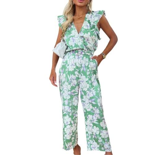 AX Paris Womens/Ladies Floral Belted Frill Jumpsuit
