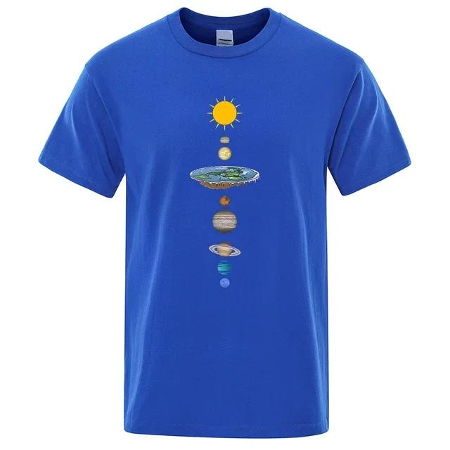 Sistema Solar Cósmico Planetas Imprimir Manga Curta Homens Rua Casual T Roupas Soltas Oversized T Camisa Masculina Verão Algodão