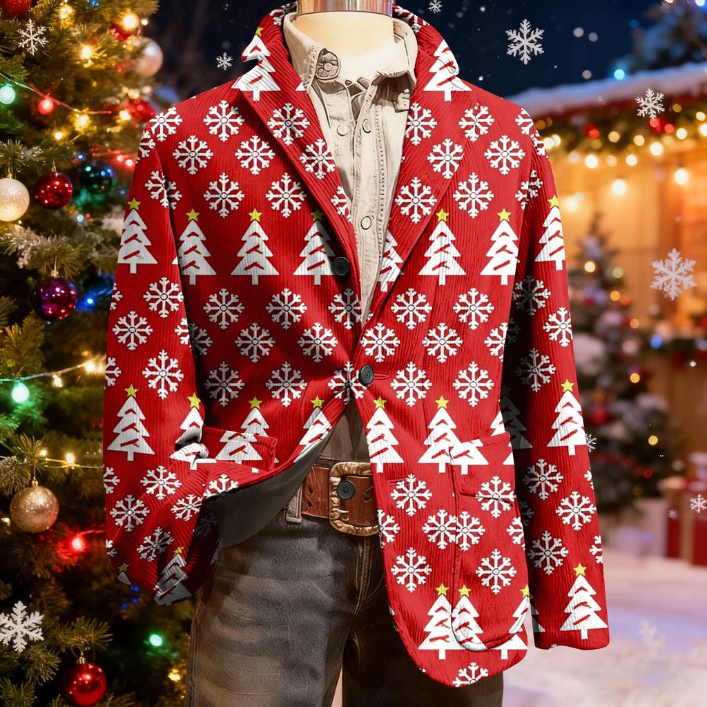 Мужской уродливый рождественский вельветовый теплый карманный пиджак-кардиган, мужской повседневный костюм