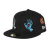 New Era 59FIFTY Santa Cruz Collaboration Black 7 5950 Santa Cruz Allover NER36C7023 Cap, 1/2 Oz, Black, 14384270,