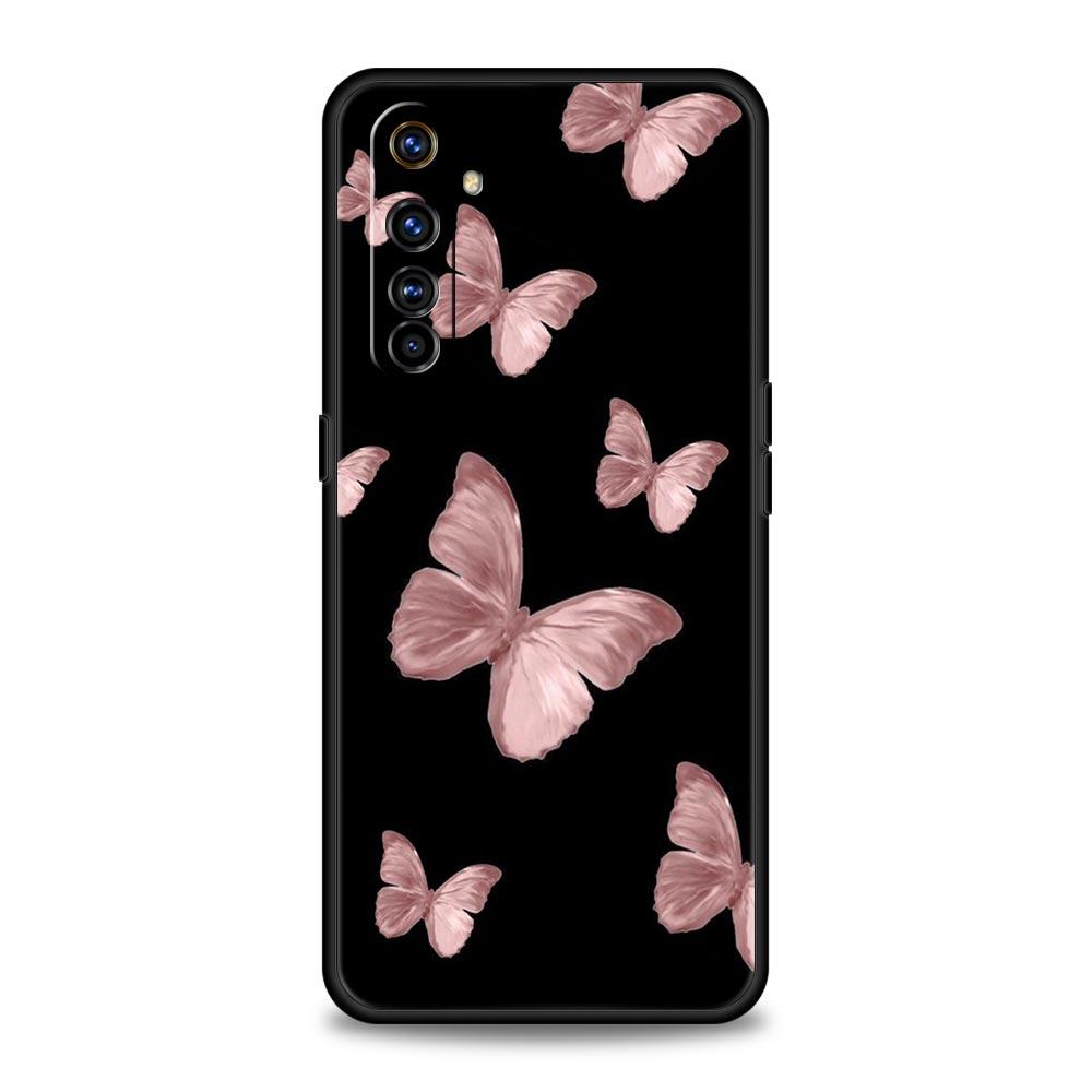 Gold Pink Rose Glitter Hearts Phone Case For Realme 13 12 10 9 8 7 GT3 GT5 GT2 Pro Plus 5G C21 C25 C35 GT Neo 2 3 3T 5 Cover