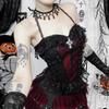 AltGoth Gothic Hotsweet Camisole Женская винтажная эстетика Y2k E-girl Hipster Кружевная Лоскутная Холтер Укороченная майка Косплей Одежда