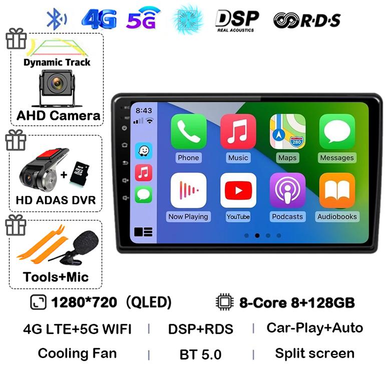 Android 14 Беспроводной Carplay Auto Для Ford Fusion 1 2005-2012 Автомагнитола GPS Навигация Мультимедийный Видеоплеер 4G WIFI Стерео