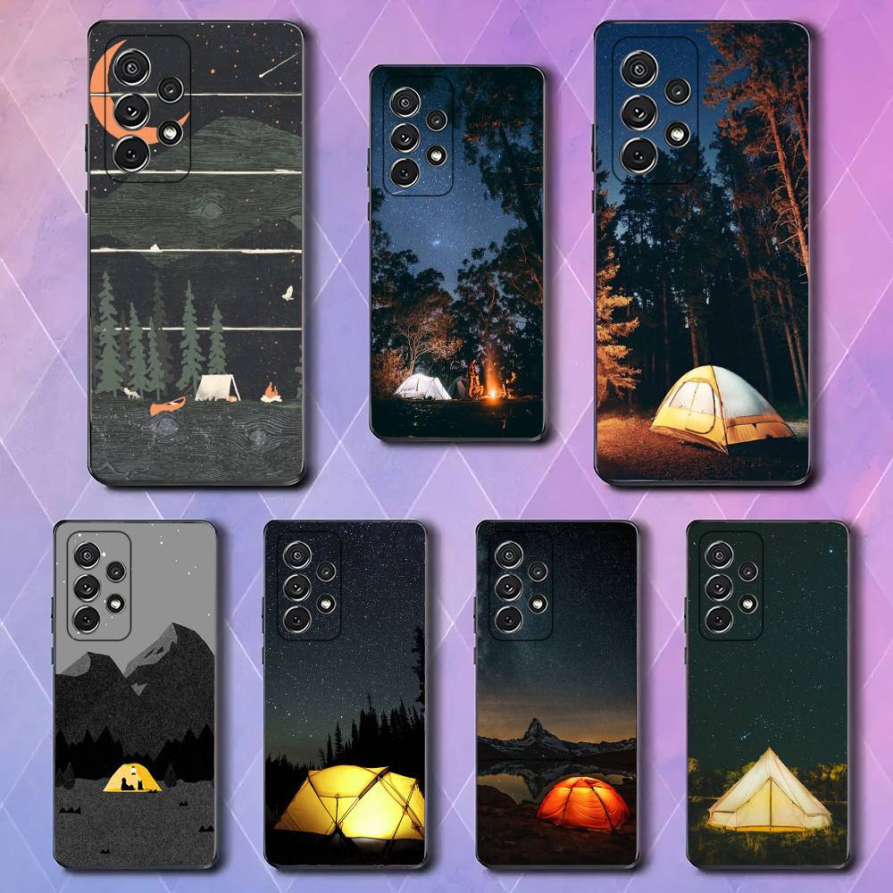 Кемпинг Природа Горы Роскошный Черный Чехол Для Телефона Для Samsung Galaxy S23 S24 S25 Ultra S22 Plus S21