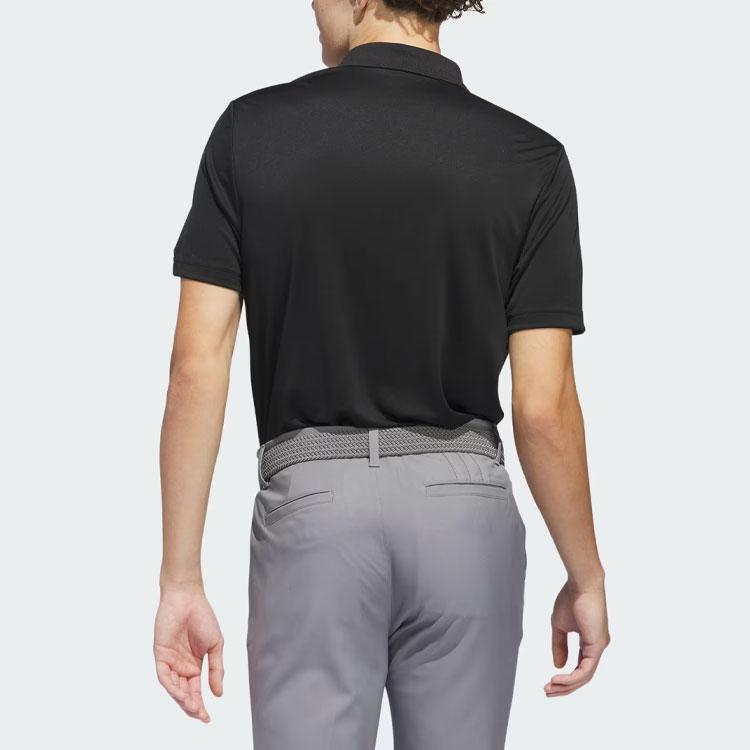 adidas Рубашка поло Performance Golf Solid Color Logo с коротким рукавом Polo для мужчин, черные IN6418