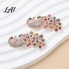 Strong Buckle Brooch Rhinestone Peacock Pin Animal Shape Alloy Lapel Sweater Pin Cardigan Coat Clothing Accessories Jewelry Gift for Women Elegant