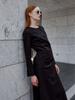 MUSEE Nu Victoria Draped Layered Wrap Detail Dress_Black