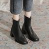 Французские эластичные короткие ботинки женские толстые каблуки осень и зима новые Майяр темперамент универсальные задняя молния тонкие ботинки Мартин