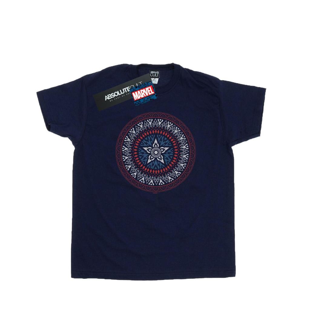 Marvel Mens Captain America Ornamental Shield T-Shirt