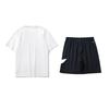Футболка с круглым вырезом, дышащая, универсальная, свободного кроя, с коротким рукавом, с логотипом Li Ning, шорты со средней посадкой, повседневный спортивный комплект, унисекс, AHSS549-2+YKSV197-2