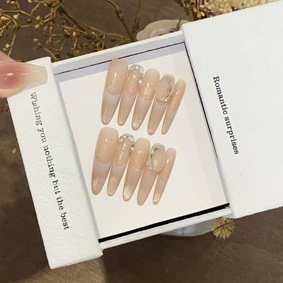 Осень и зима Чистый мерцающий кошачий глаз Патч Клей Градиент Французский Ледяной Закат Патч