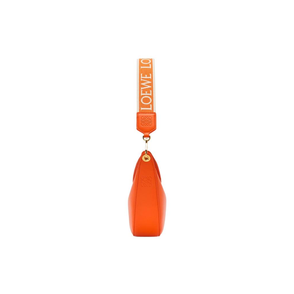 Loewe Removable Shoulder Strap Half-Moon Satin Leather Shoulder Tote Bag Small Women handbags Orange A923PM1X01-9100
