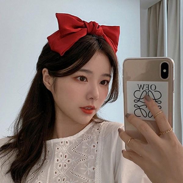 Toktok Warehouse Satin Big Ribbon Headband Luxury Satin Hairband Thin Headband Ribbon Satin King Ribbon Headband