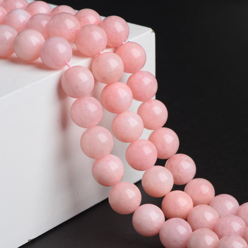 Круглые бусины из розового опала и халцедона Beibeifu для украшений ручной работы