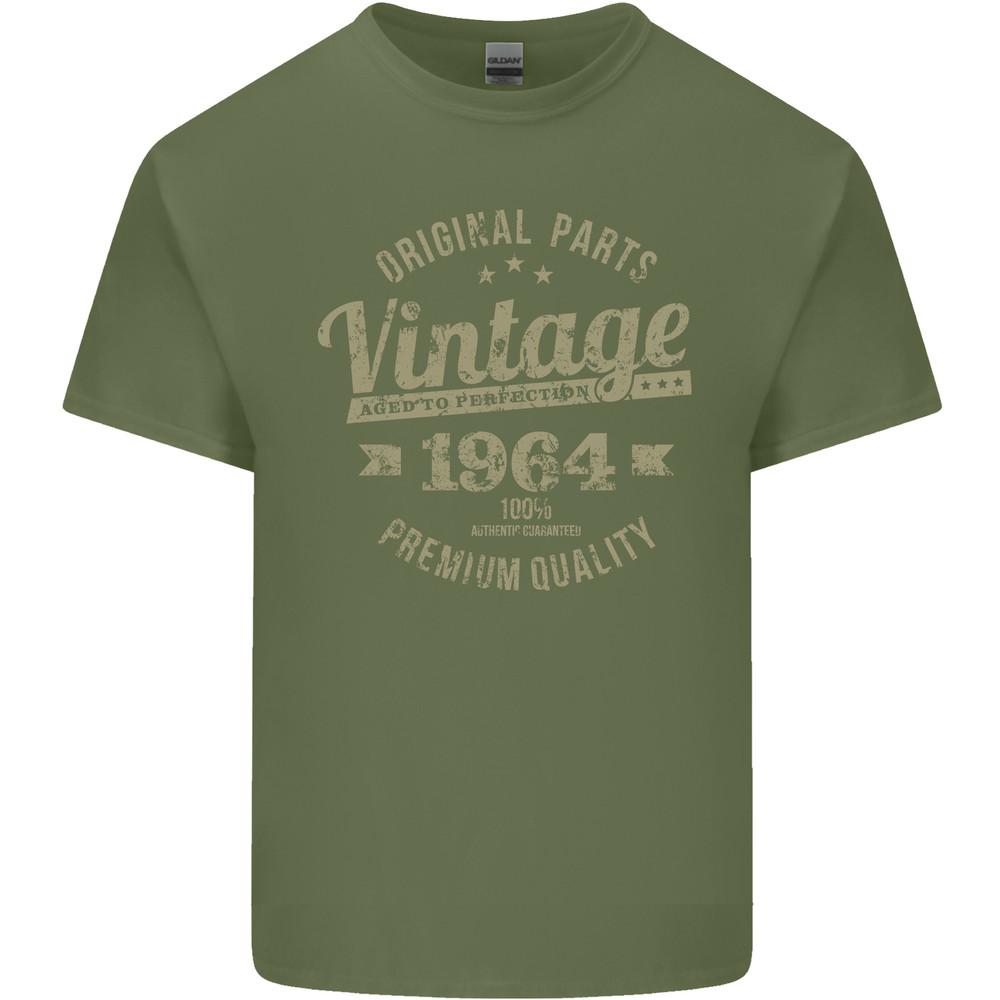 Vintage Year 61st Birthday 1964 Mens Light Cotton T-Shirt Military Green Unisex T-Shirt
