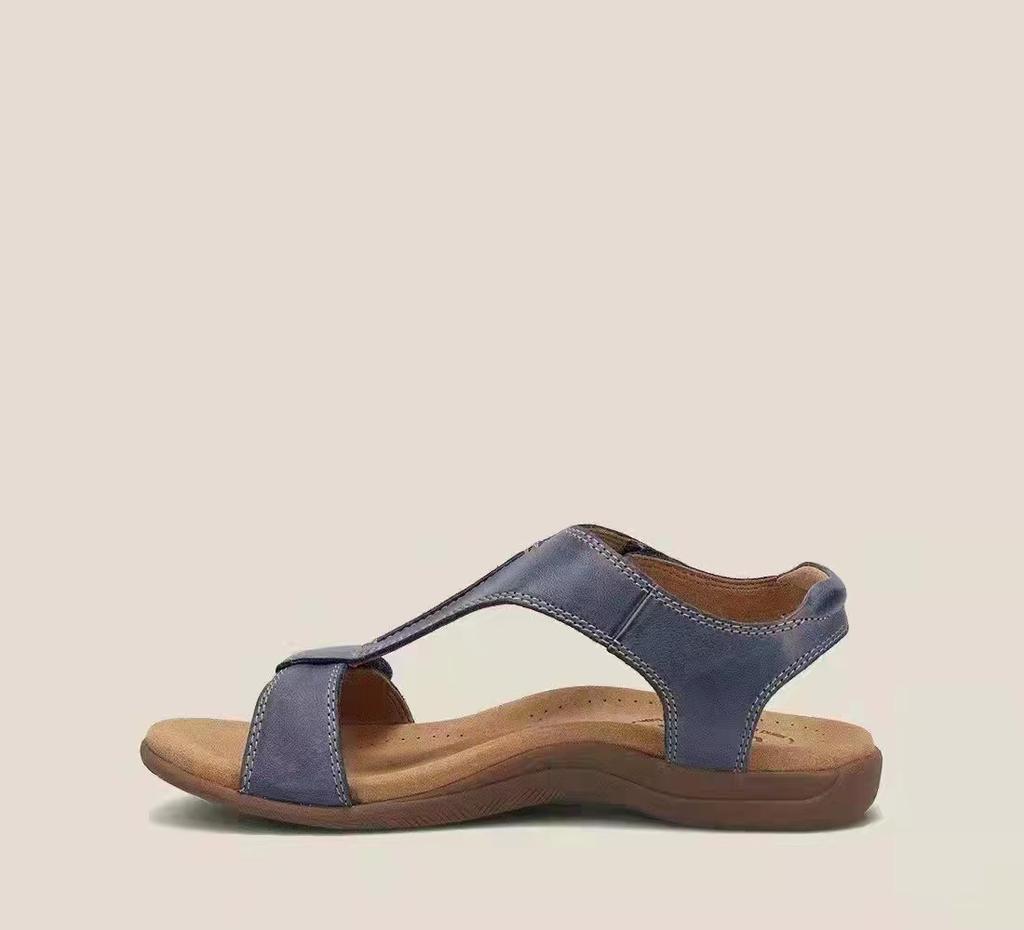 New Spot Sandals Large Size Thick-soled Wedge Heel Women's Shoes Velcro Buckle with Fish Mouth Sandals